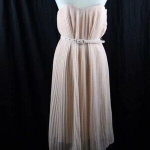 French Connection pink pleated strapless dress sz 6